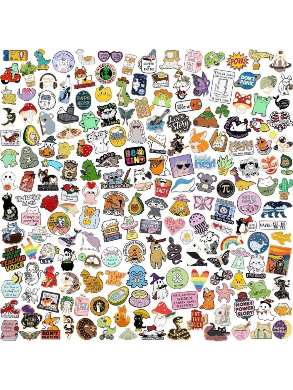 Cute Enamel Backpack Pins Set - 20/40/50/80 PCS Funny Aesthetic Brooches for